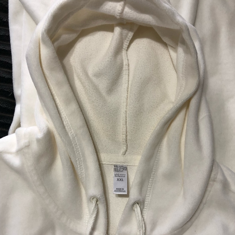 Ivory White Color Velour hooded suit
